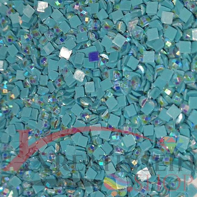 DMC 597 Turquoise - eckige Steine - Aurora Borealis (AB) - Diamond Painting - Kreativsein.shop