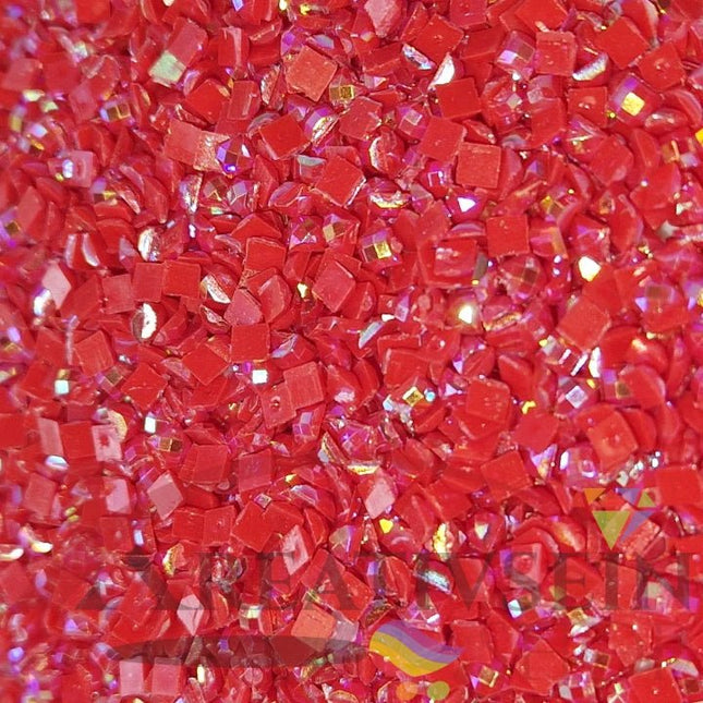 DMC 666 Christmas Red LT - eckige Steine - Aurora Borealis (AB) - Diamond Painting - Kreativsein.shop