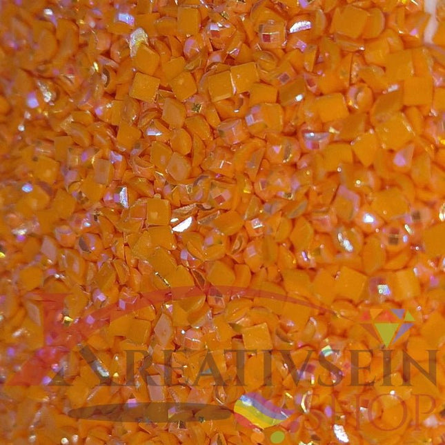 DMC 741 Tangerine MED - eckige Steine - Aurora Borealis (AB) - Diamond Painting - Kreativsein.shop