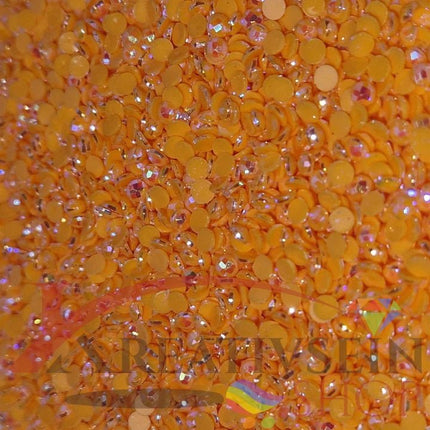 DMC 742 Tangerine LT - runde Steine - Aurora Borealis (AB) - Diamond Painting - Kreativsein.shop