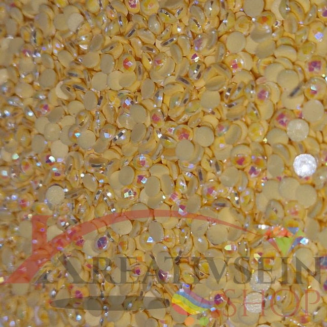 DMC 744 Yellow PALE - runde Steine - Aurora Borealis (AB) - Diamond Painting - Kreativsein.shop