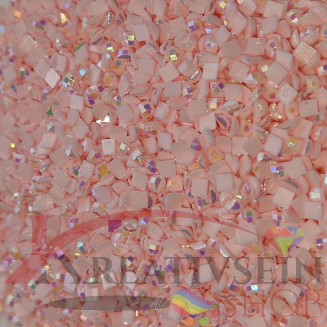 DMC 818 Baby Pink - eckige Steine - Aurora Borealis (AB) - Diamond Painting - Kreativsein.shop