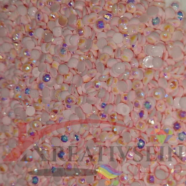 DMC 818 Baby Pink - runde Steine - Aurora Borealis (AB) - Diamond Painting - Kreativsein.shop