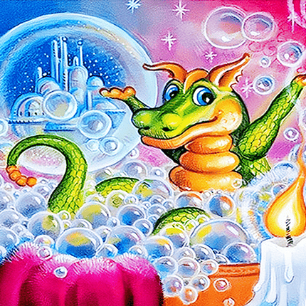 Drache im Blasenbad - Voll AB 5D DIY Diamond Painting - Kreativsein.shop