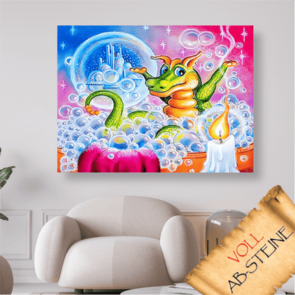 Drache im Blasenbad - Voll AB 5D DIY Diamond Painting - Kreativsein.shop