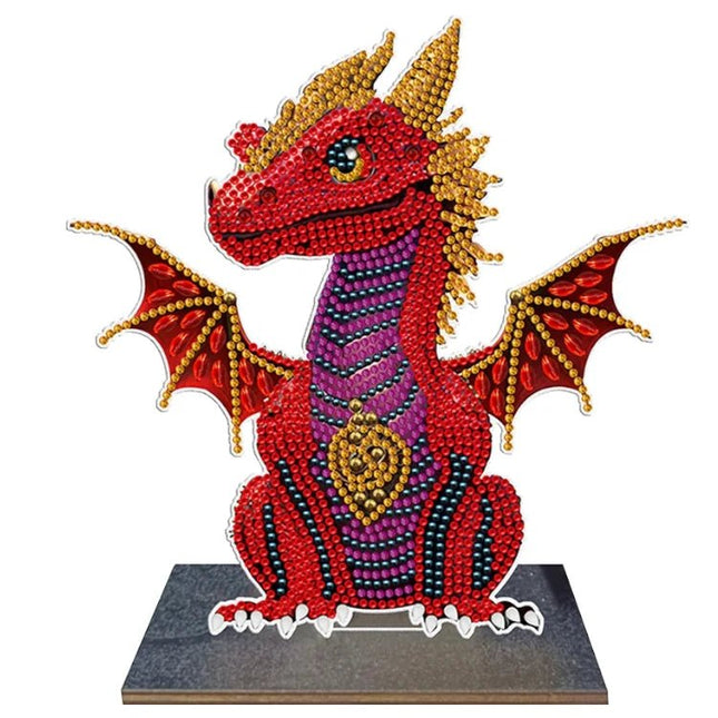 Drache rot Aufsteller - Diamond Painting - Kreativsein.shop