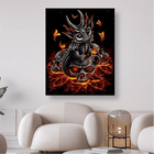 Drache sitzt auf Schädel mit Flammen - 5D DIY Diamond Painting - Kreativsein.shop