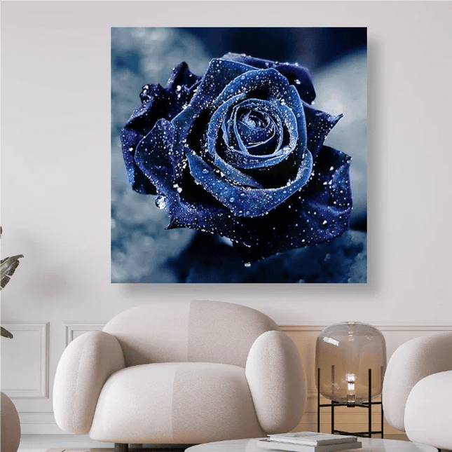 Dunkelblaue Rosenblüte - 5D DIY Diamond Painting - Kreativsein.shop