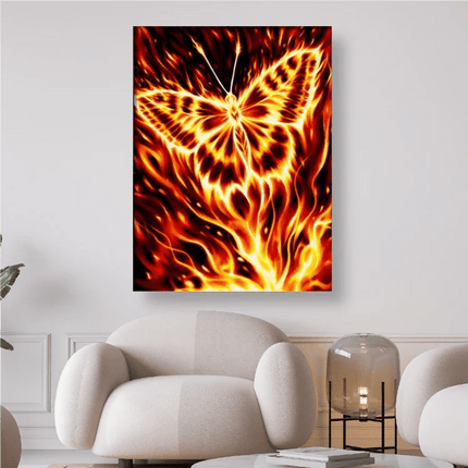 Ein Schmetterling in Feuer und Flammen - Diamond Painting - Kreativsein.shop