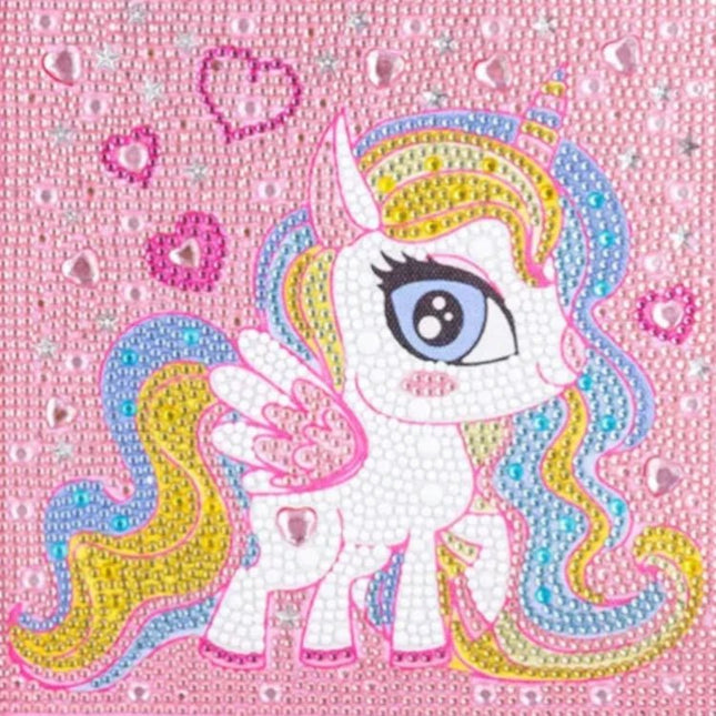Einhorn mit Herzen Kindermotiv - Diamond Painting - Kreativsein.shop