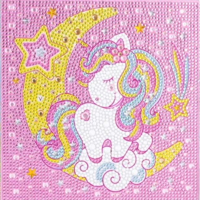 Einhorn mit Mond Kindermotiv - Diamond Painting - Kreativsein.shop