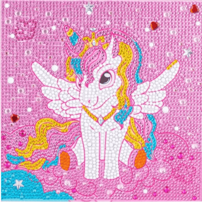 Einhorn sitzt auf Wolke Kindermotiv - Diamond Painting - Kreativsein.shop