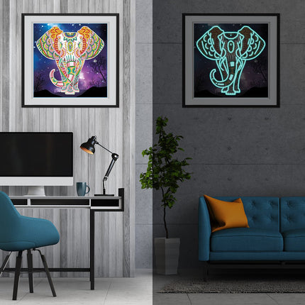 Elefant - Glow in the Dark Diamond Painting - Kreativsein.shop