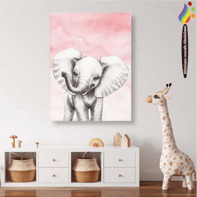 Elefant Motiv Kinderzimmer - Malen nach Zahlen - Kreativsein.shop