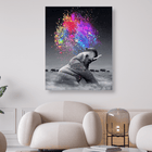 Elefant schwarz weiss mit buntem Farbenspiel - 5D DIY Diamond Painting - Kreativsein.shop