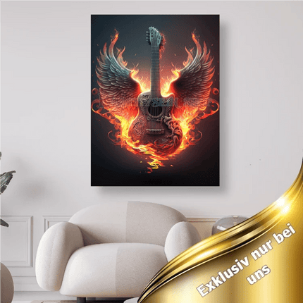 Engels Gitarre in Flammen - 5D DIY Diamond Painting - Kreativsein.shop