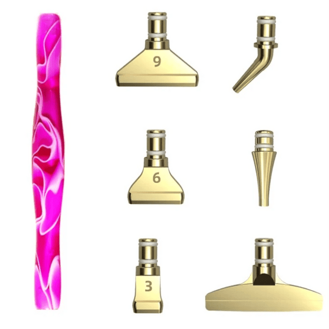 Ergonomischer Stift mit 6 Metall Aufsätzen - Diamond Painting - Kreativsein.shop