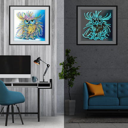 Eule - Glow in the Dark Diamond Painting - Kreativsein.shop