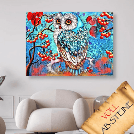 Eule sitzt auf Ast - Voll AB 5D DIY Diamond Painting - Kreativsein.shop