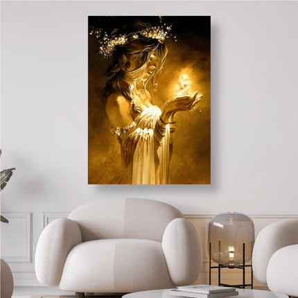 Frau hält Feuer in der Hand Fantasy - 5D DIY Diamond Painting - Kreativsein.shop