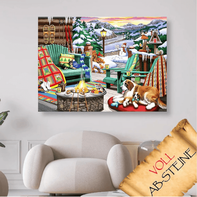 Gemütlicher Winterabend - Voll AB 5D DIY Diamond Painting - Kreativsein.shop