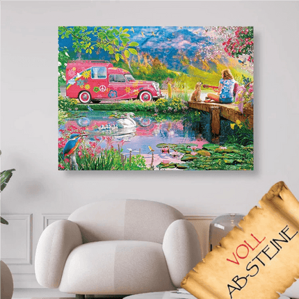 Gitarre spielen am See - Voll AB 5D DIY Diamond Painting - Kreativsein.shop