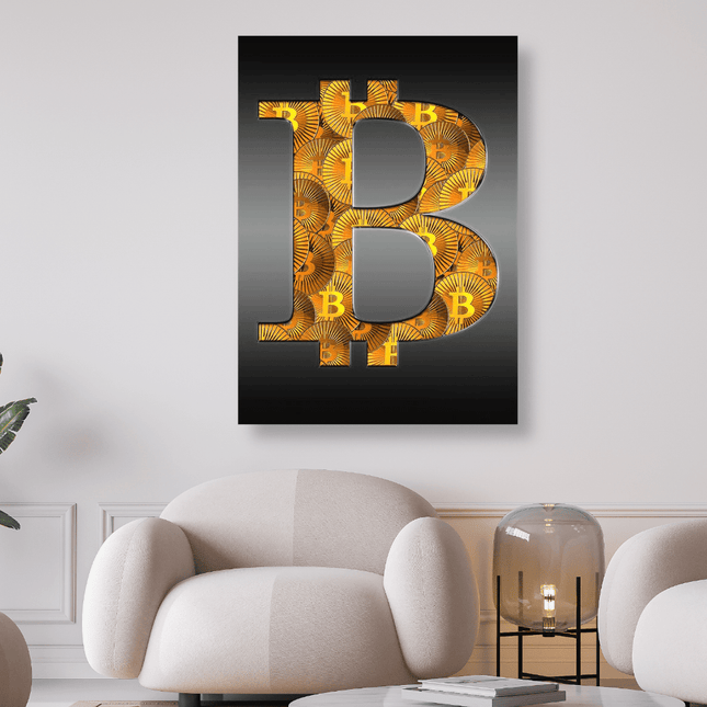 Goldenes Bitcoin Symbol - 5D DIY Diamond Painting - Kreativsein.shop
