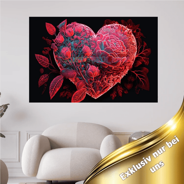 Herz aus roten Rosen - 5D DIY Diamond Painting - Kreativsein.shop