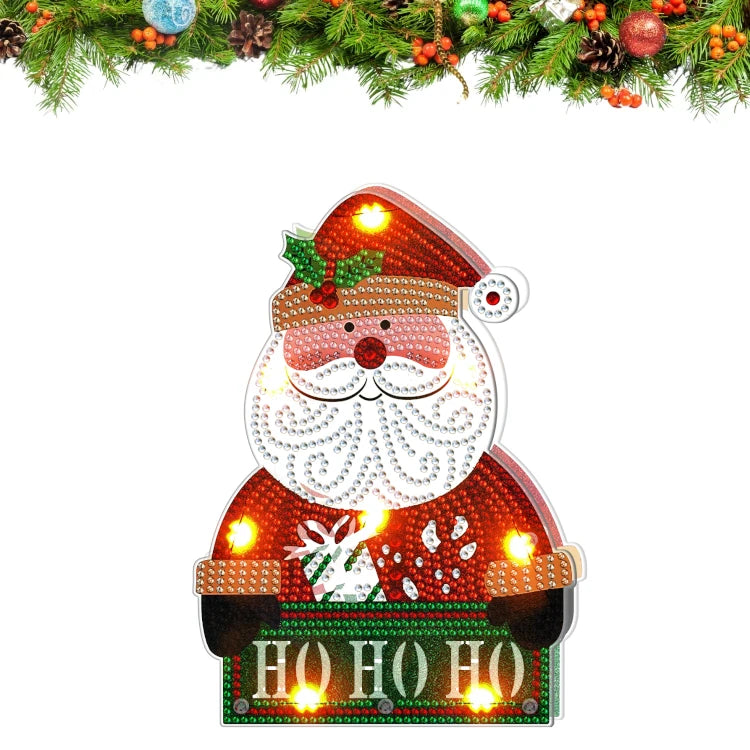 Ho Ho Ho der Weihnachtsmann mit LED - Diamond Painting Shop Schweiz