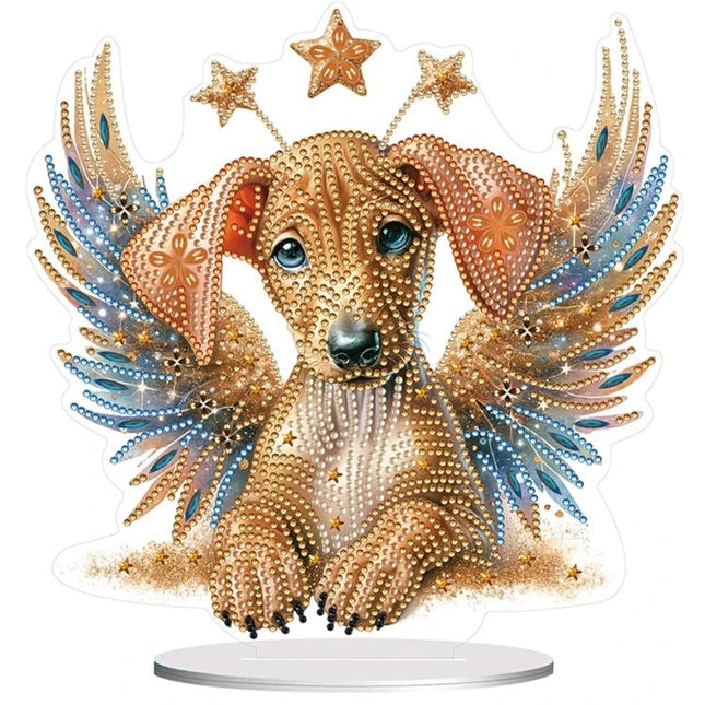 Hund mit Engelflügel Aufsteller - Diamond Painting - Kreativsein.shop