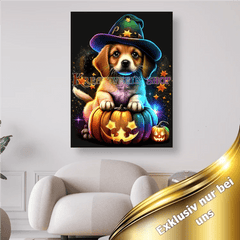 Hund mit Zauberhut - 5D DIY Diamond Painting - Kreativsein.shop