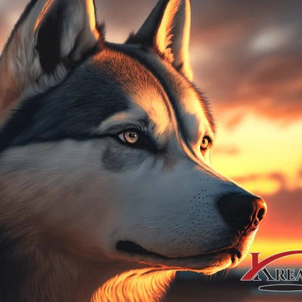 Husky im Sonnenschein - 5D DIY Diamond Painting - Kreativsein.shop