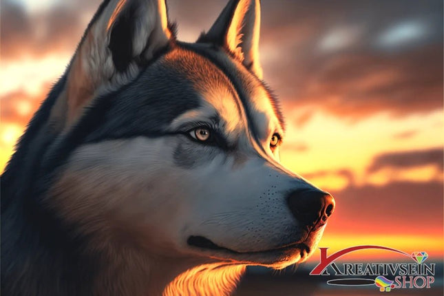 Husky im Sonnenschein - 5D DIY Diamond Painting - Kreativsein.shop