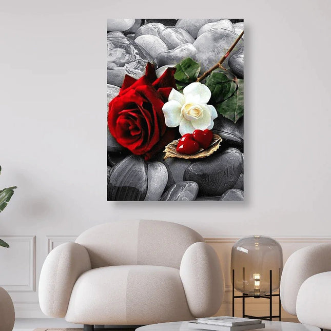 Ich Liebe Dich mit Rosen und Herzen - 5D DIY Diamond Painting - Kreativsein.shop