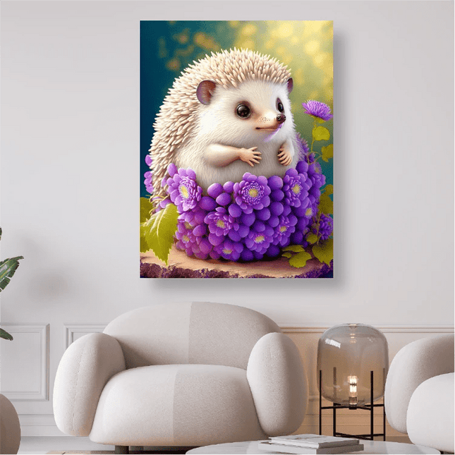 Igel im Blumenkörbchen - 5D DIY Diamond Painting - Kreativsein.shop