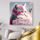 Kätzchen mit blauen Augen und Schmetterling - 5D DIY Diamond Painting - Kreativsein.shop