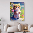 Kätzchen mit Blumenkranz - 5D DIY Diamond Painting - Kreativsein.shop