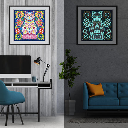 Katze - Glow in the Dark Diamond Painting - Kreativsein.shop