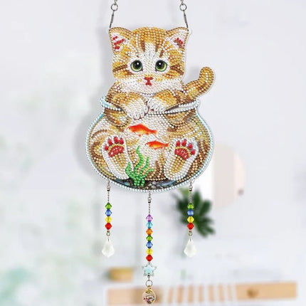 Katze im Fischglas Aufhänger - Diamond Painting - Kreativsein.shop