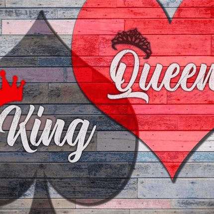 King und Queen mit zwei Herzen - 5D DIY Diamond Painting - Kreativsein.shop