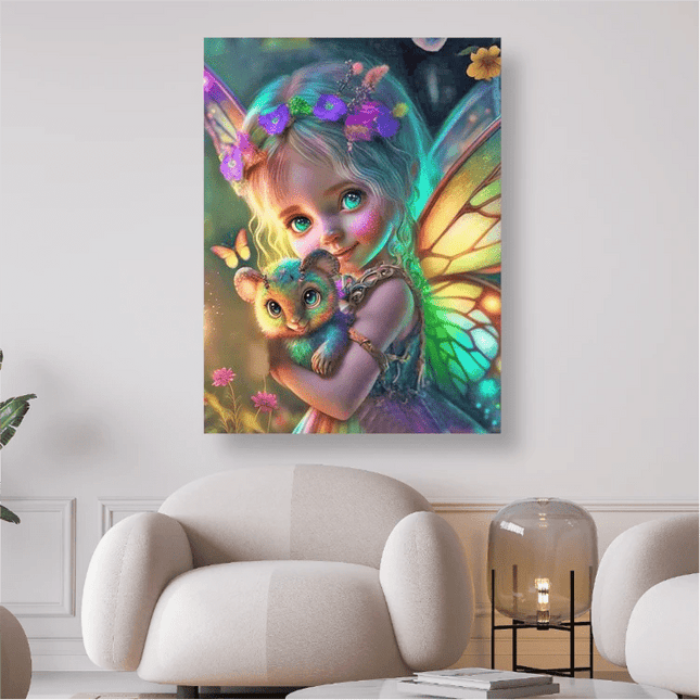 Kleine bunte Elfe mit Tier - 5D DIY Diamond Painting - Kreativsein.shop