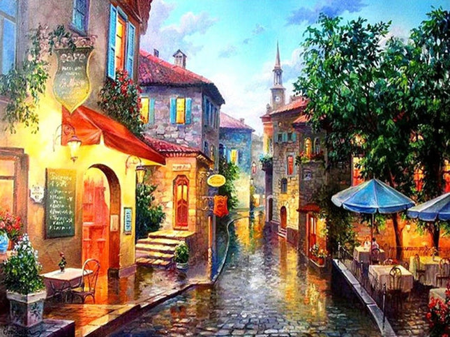 Kleine Gasse in italienischer Stadt - Voll AB 5D DIY Diamond Painting - Kreativsein.shop