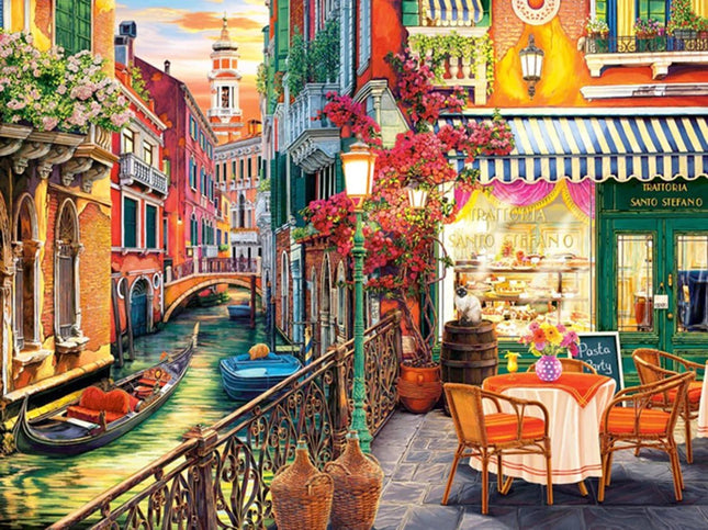 Kleines Restaurant in Venedig - Voll AB 5D DIY Diamond Painting - Kreativsein.shop