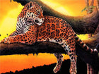 Leopard liegend auf einem Baum - 5D DIY Diamond Painting - Kreativsein.shop