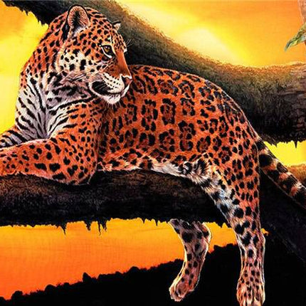 Leopard liegend auf einem Baum LA - 5D DIY Diamond Painting - Kreativsein.shop