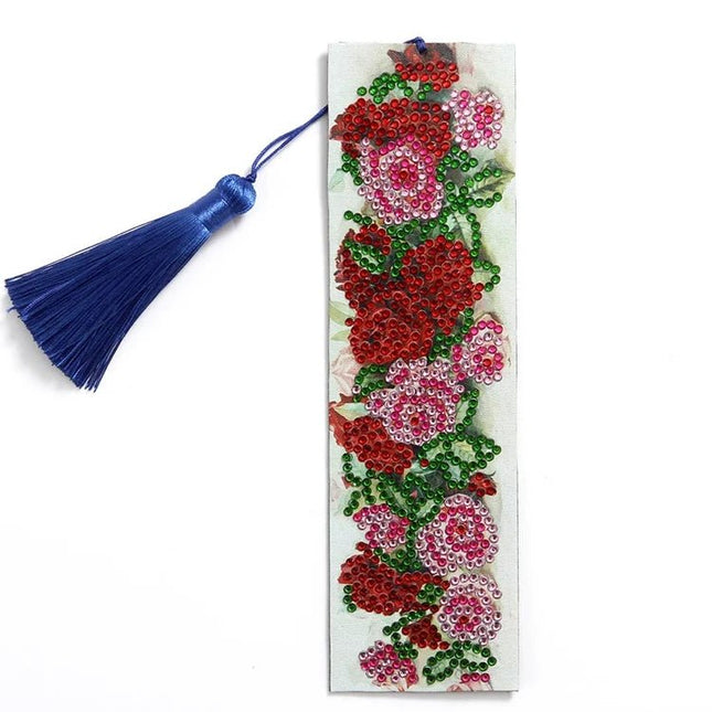 Lesezeichen rote Blumen - Diamond Painting - Kreativsein.shop