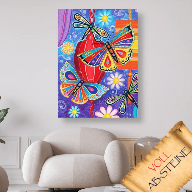 Libellen und Schmetterlinge - Voll AB 5D DIY Diamond Painting - Kreativsein.shop