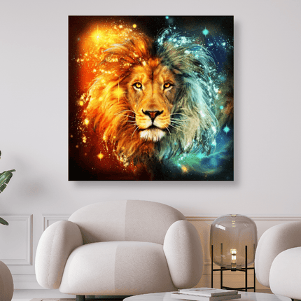 Löwe der Elemente Feuer und Wasser - 5D DIY Diamond Painting - Kreativsein.shop