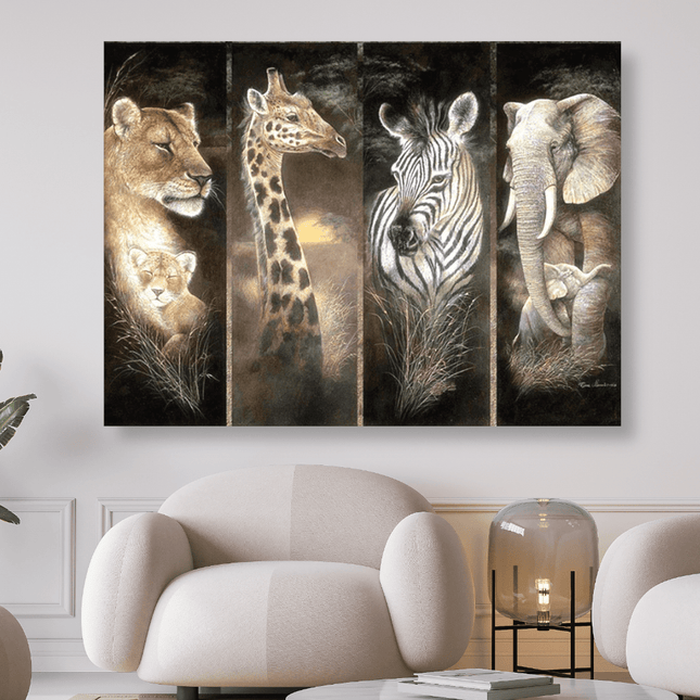 Löwe, Giraffe, Zebra, Elefant - 5D DIY Diamond Painting - Kreativsein.shop