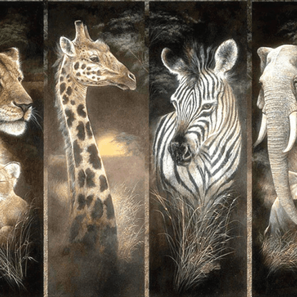 Löwe, Giraffe, Zebra, Elefant - 5D DIY Diamond Painting - Kreativsein.shop